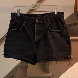 Levi's Black High-Rise Cutoff Denim Shorts